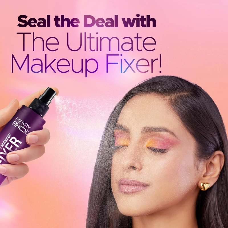 Hilary Rhoda Ultimate Makeup Fixer | Infused with Niacinamide & Hyaluronic Acid | Hydrates, Soothes & Refreshes Skin | Dual Action & Weightless Formula | Setting Spray |100 ml - Thumbnail 6